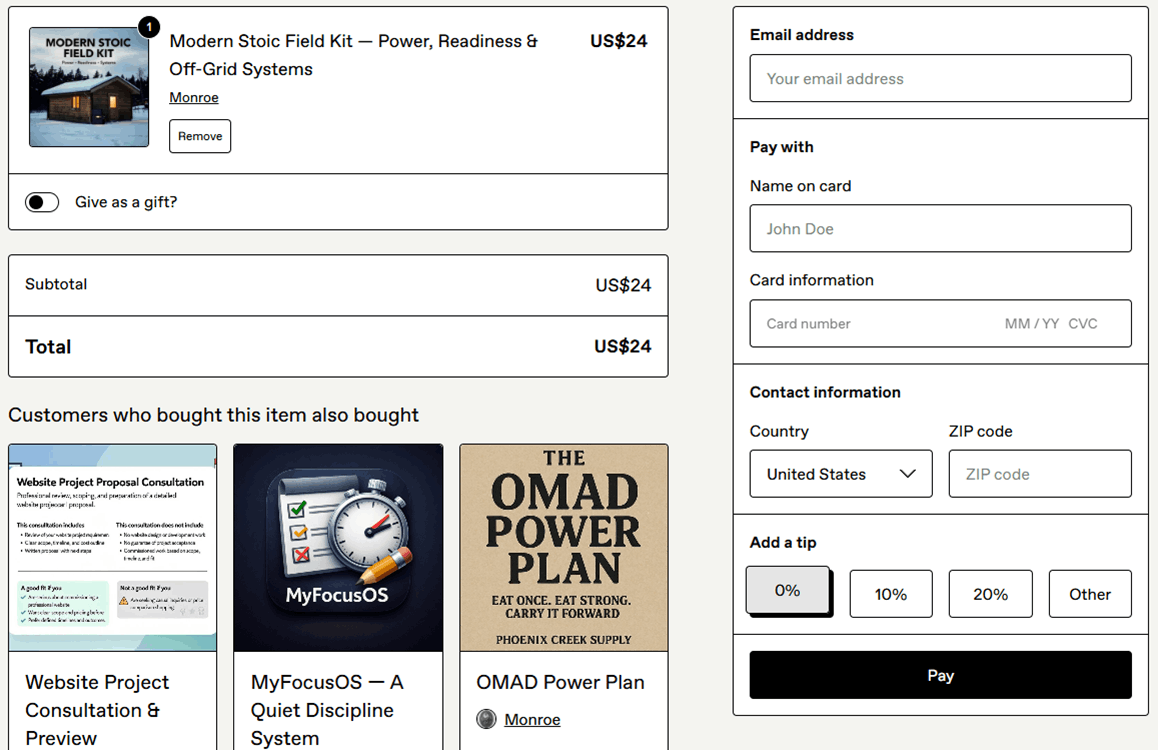 Modern Stoic Field Kit Checkout